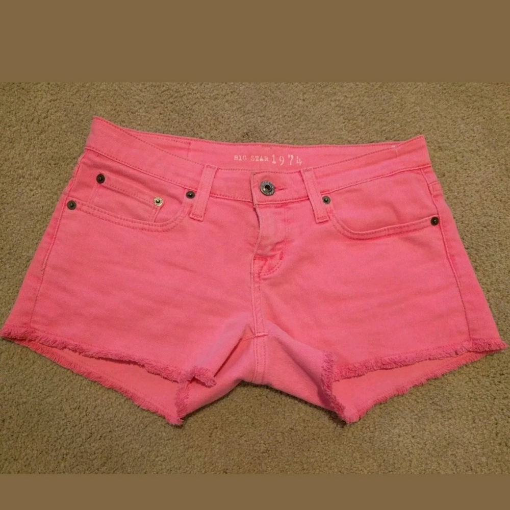 Pink BIG STAR Cut-off Jean Shorts  size 25